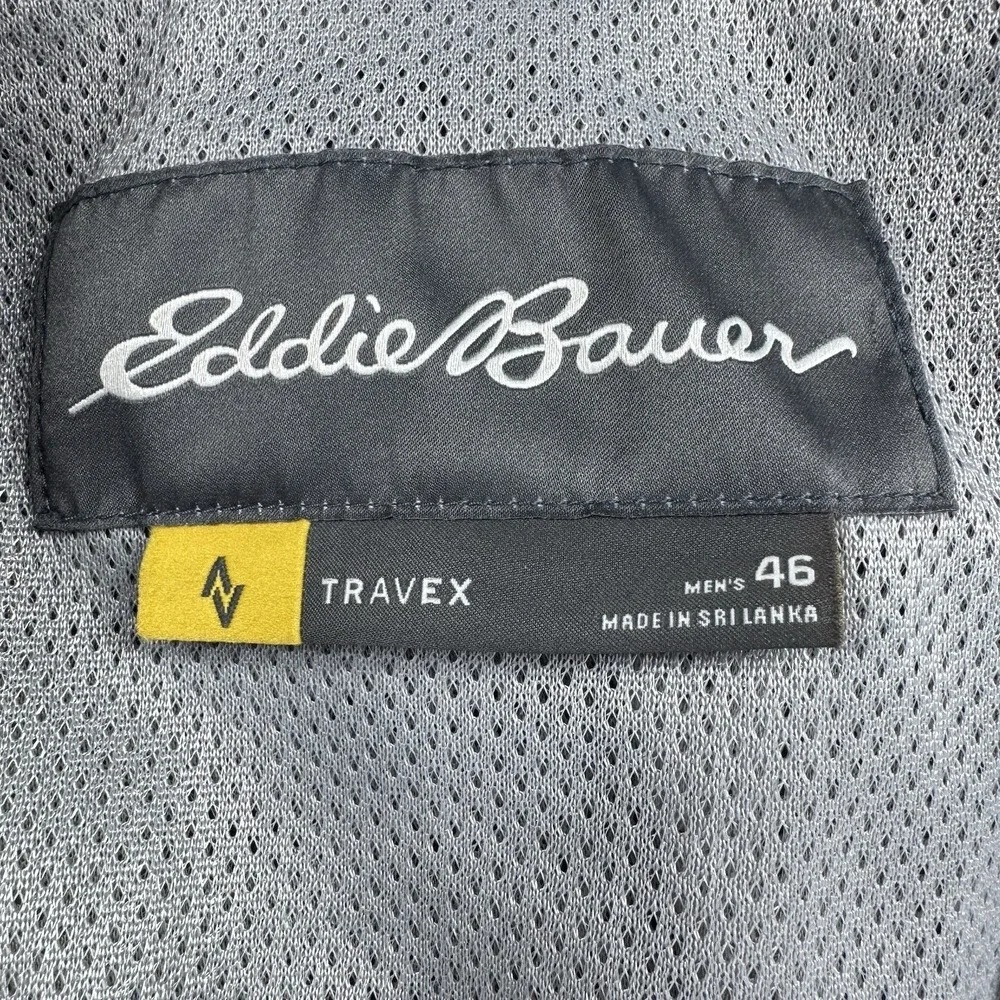 Eddie Bauer Blazer Men's Size 46 Gray Travel Stretch Blazer Jacket Excellent